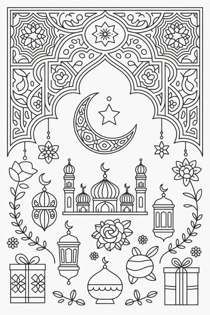 Eid coloring pages free printable