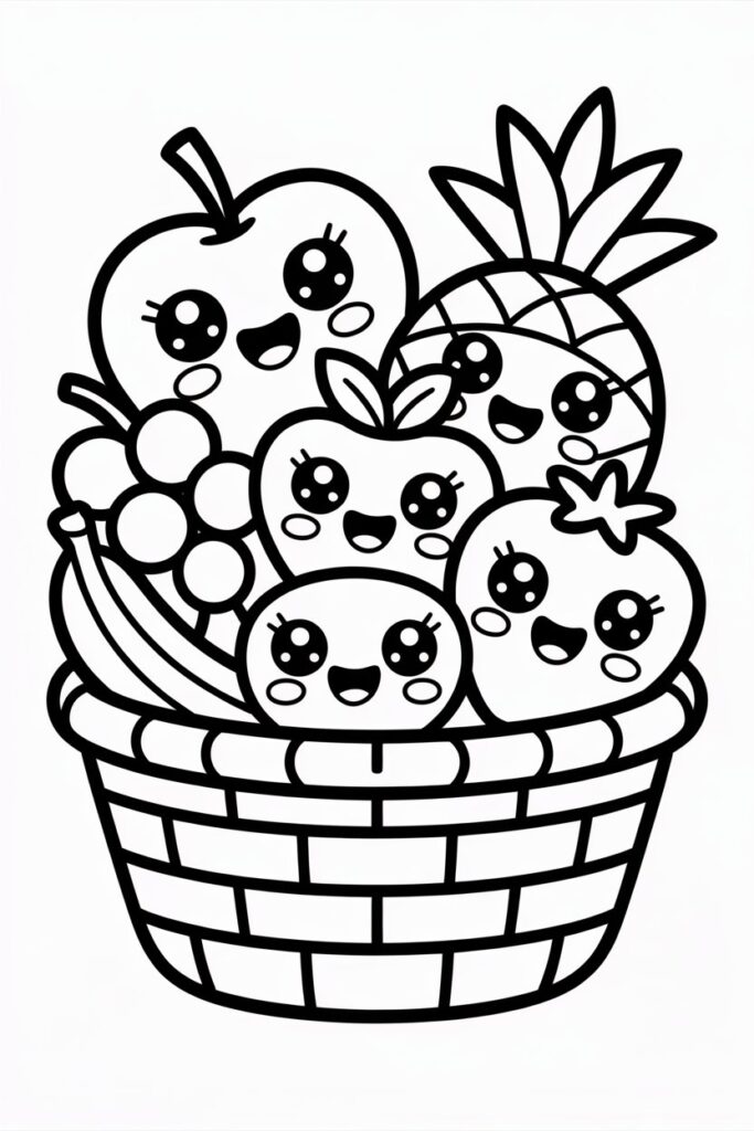 Fruits coloring pages