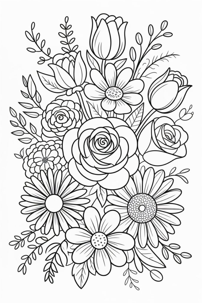 Flowers coloring pages