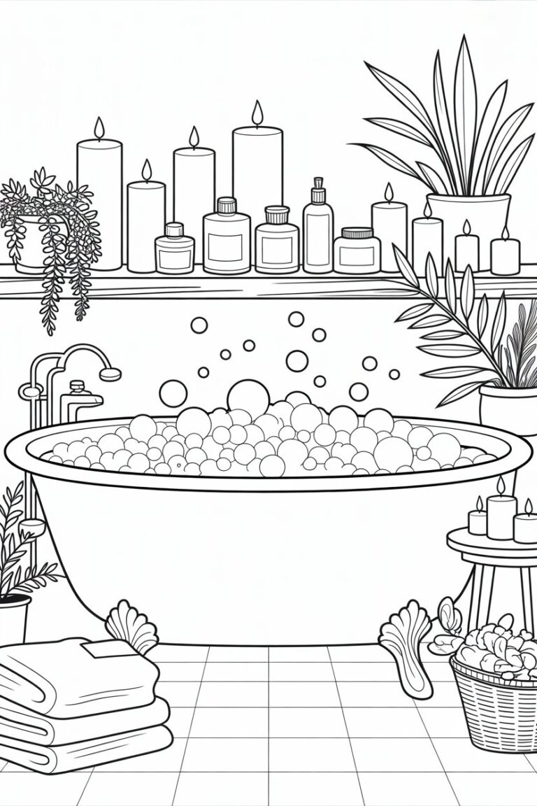 Cozy lifestyle coloring pages