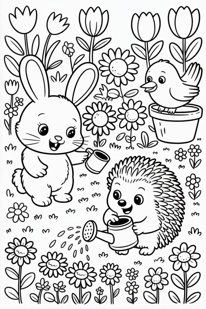 Cute animals coloring pages free printable