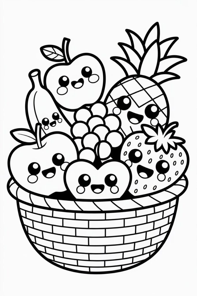 Fruits coloring pages