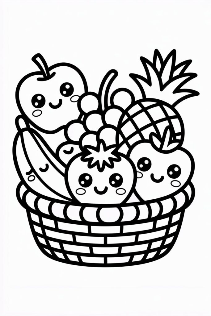 Fruits coloring pages