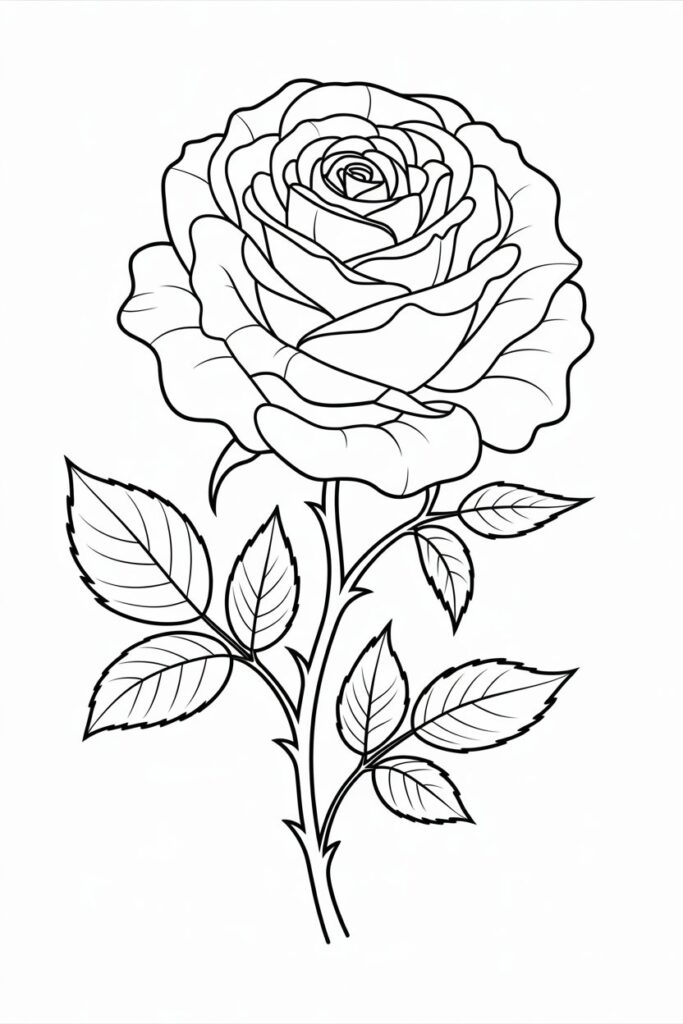 Rose coloring pages