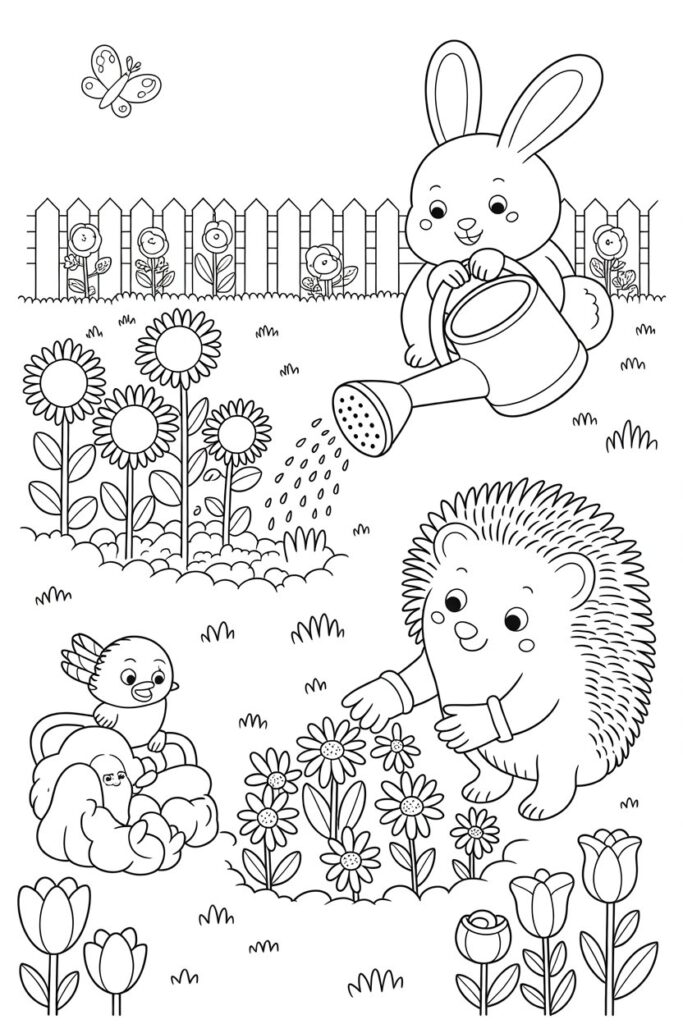Cute animals coloring pages free printable