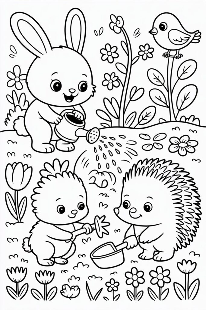 Cute animals coloring pages free printable