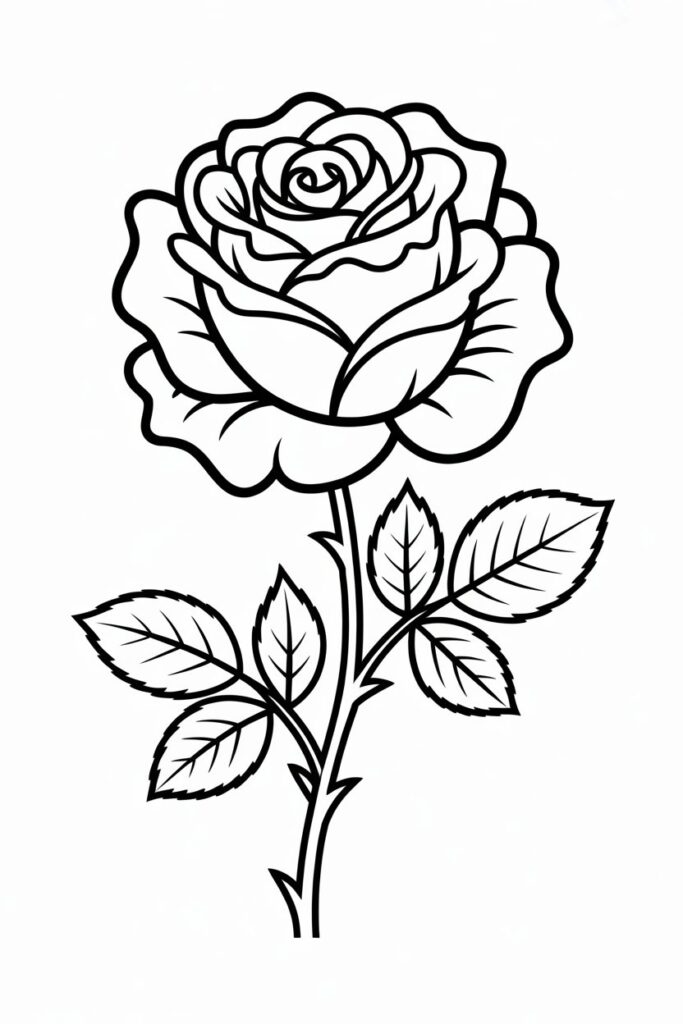 Rose coloring pages
