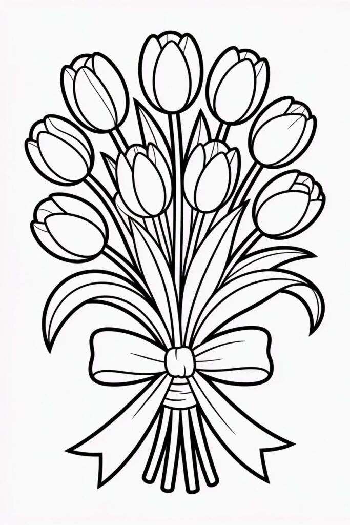 Tulip flowers coloring pages