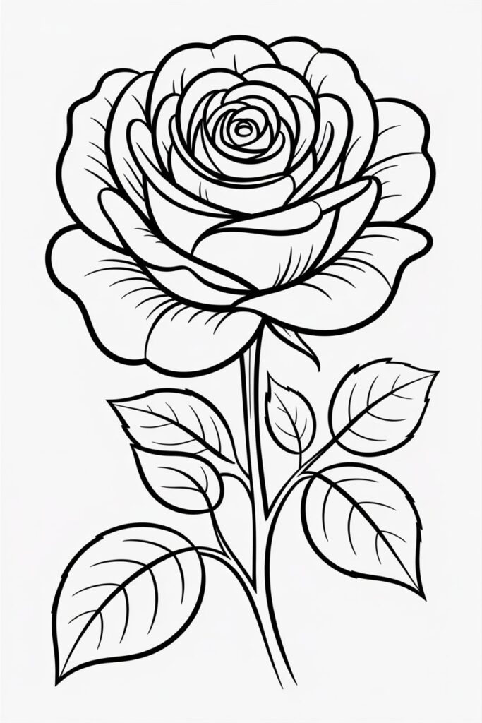Rose coloring pages