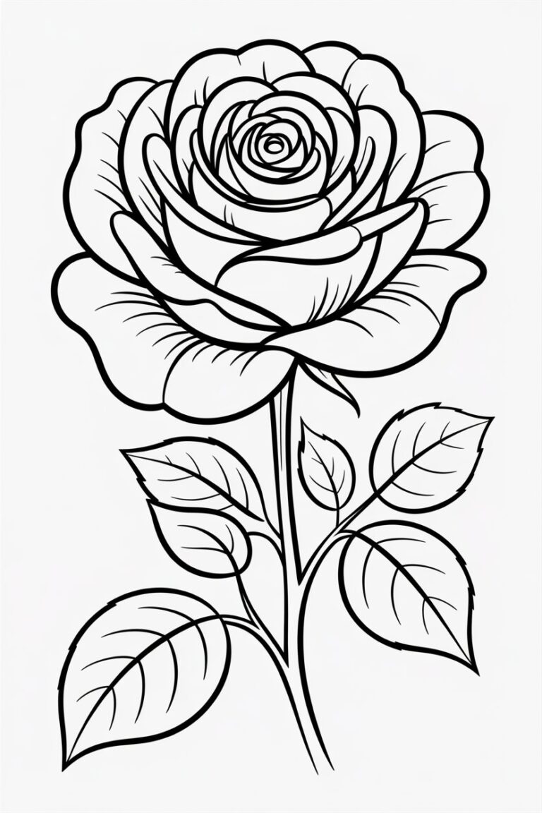 Rose coloring pages