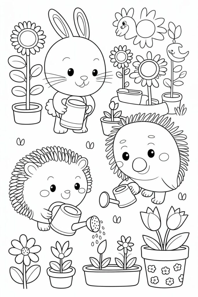 Cute animals coloring pages free printable