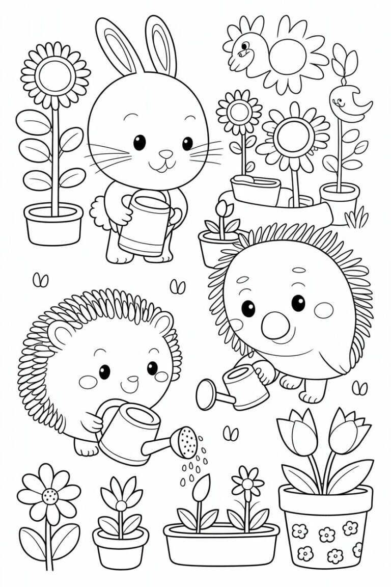 Cute animals coloring pages free printable