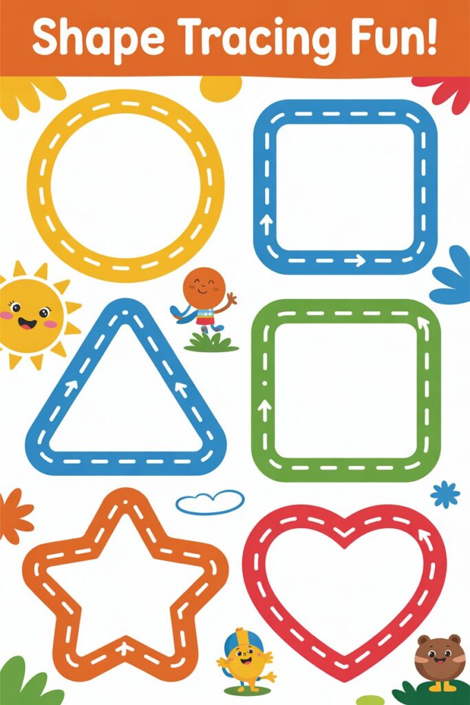 shapes tracing worksheets free printable