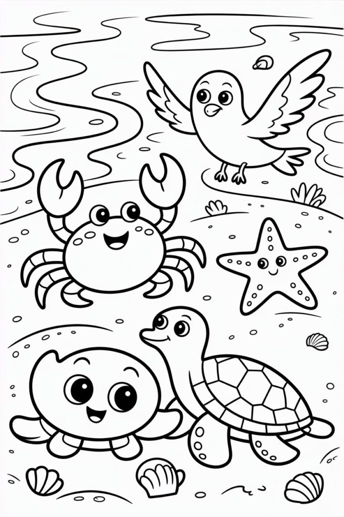 Beach coloring pages free printable