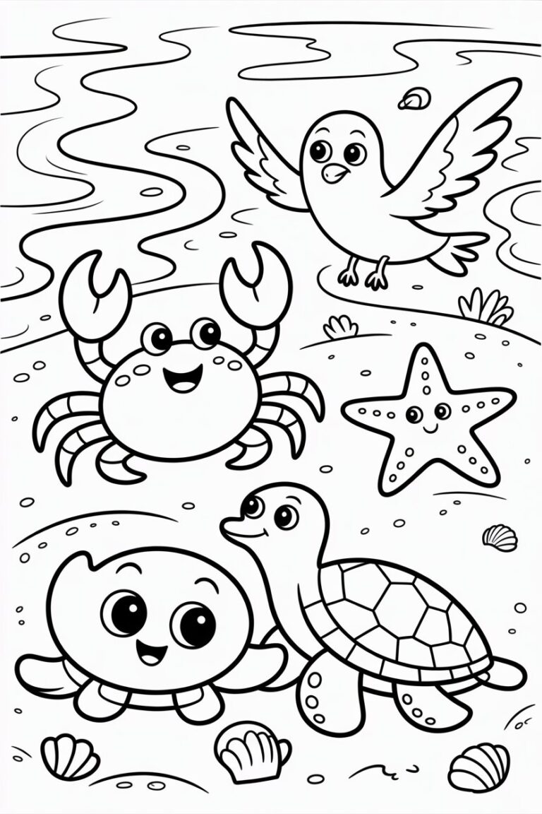 Beach coloring pages free printable
