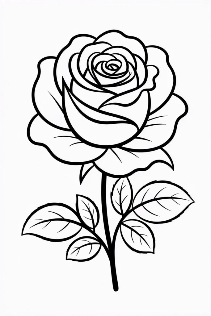 Rose coloring pages
