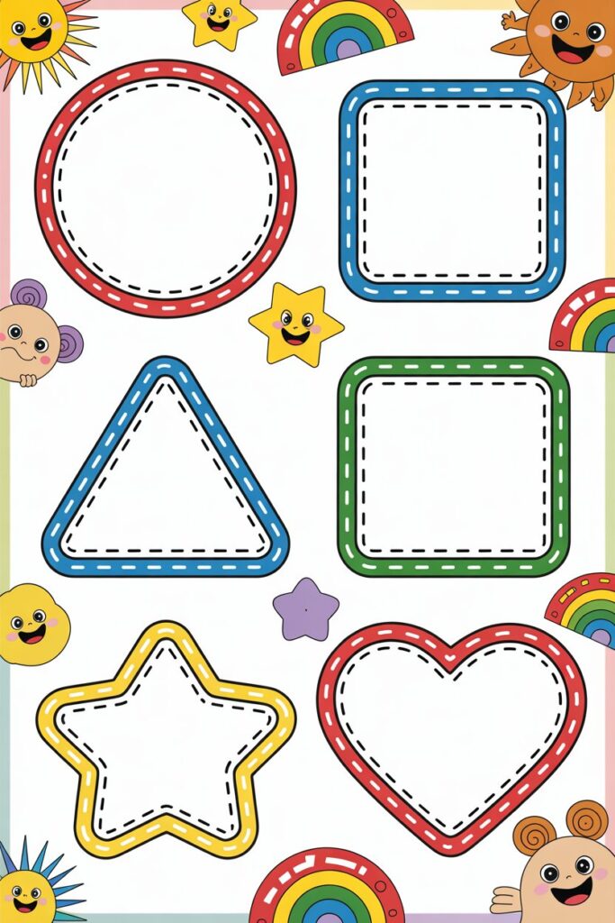 shapes tracing worksheets free printable