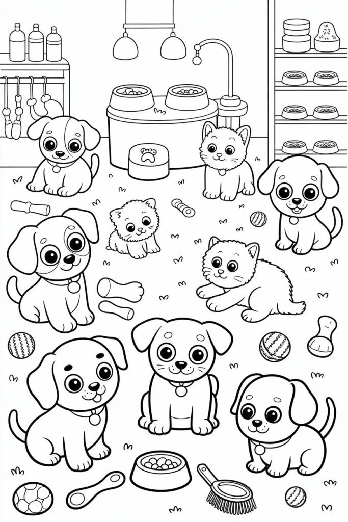 Adorable pet shop coloring pages free printable