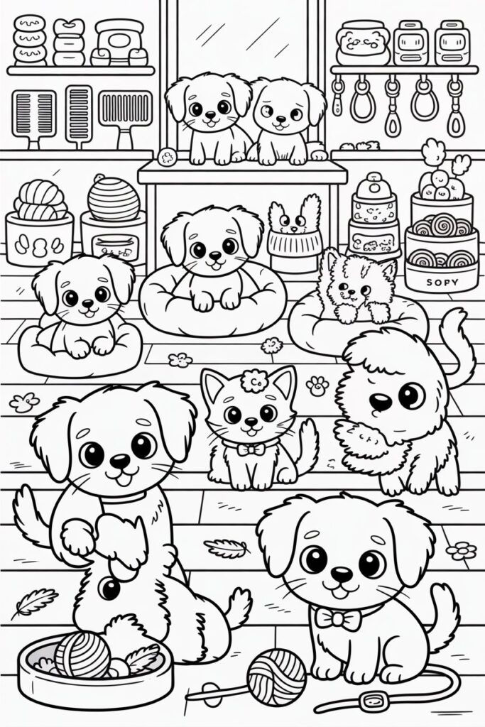 Adorable pet shop coloring pages free printable