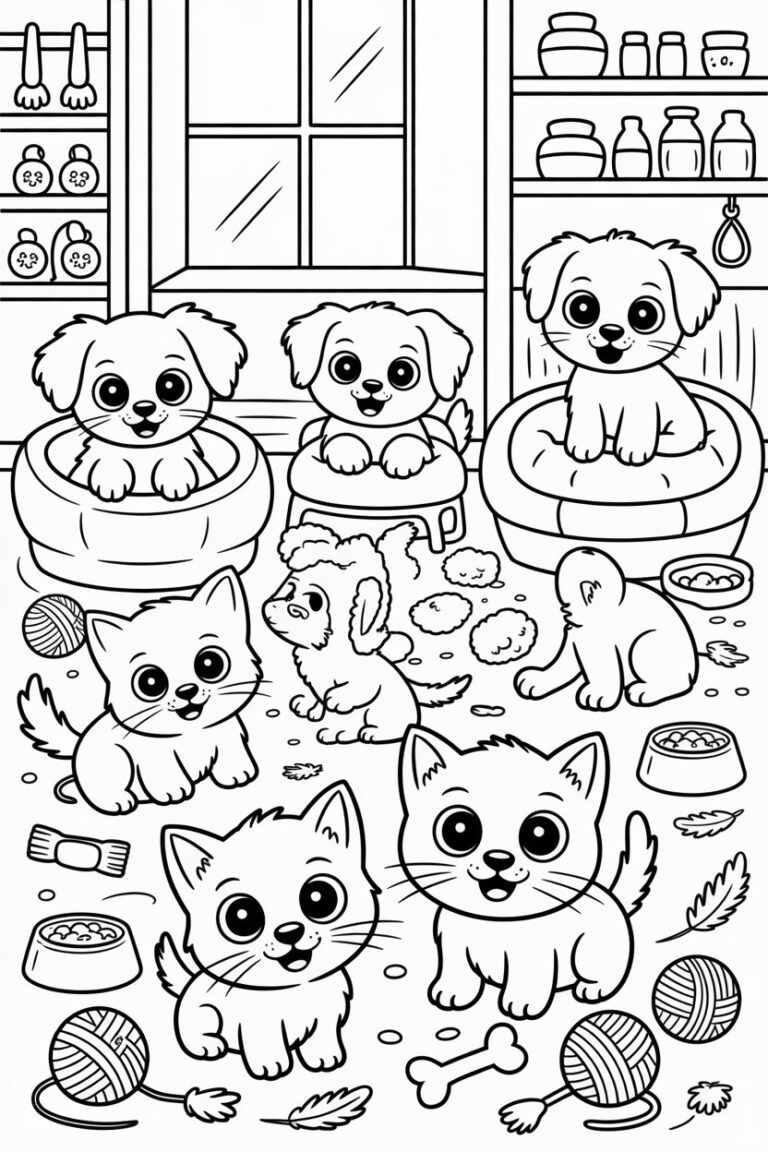 Adorable pet shop coloring pages free printable