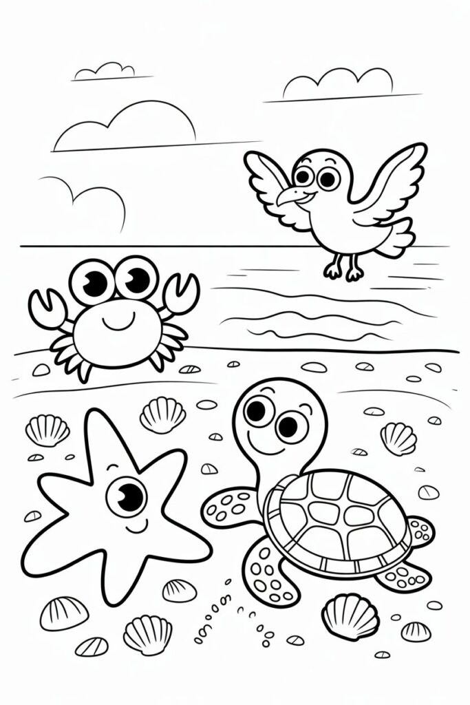 Beach coloring pages free printable