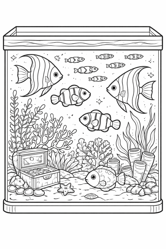 5 fish coloring pages free printable