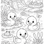 cute ducklings coloring pages free printable