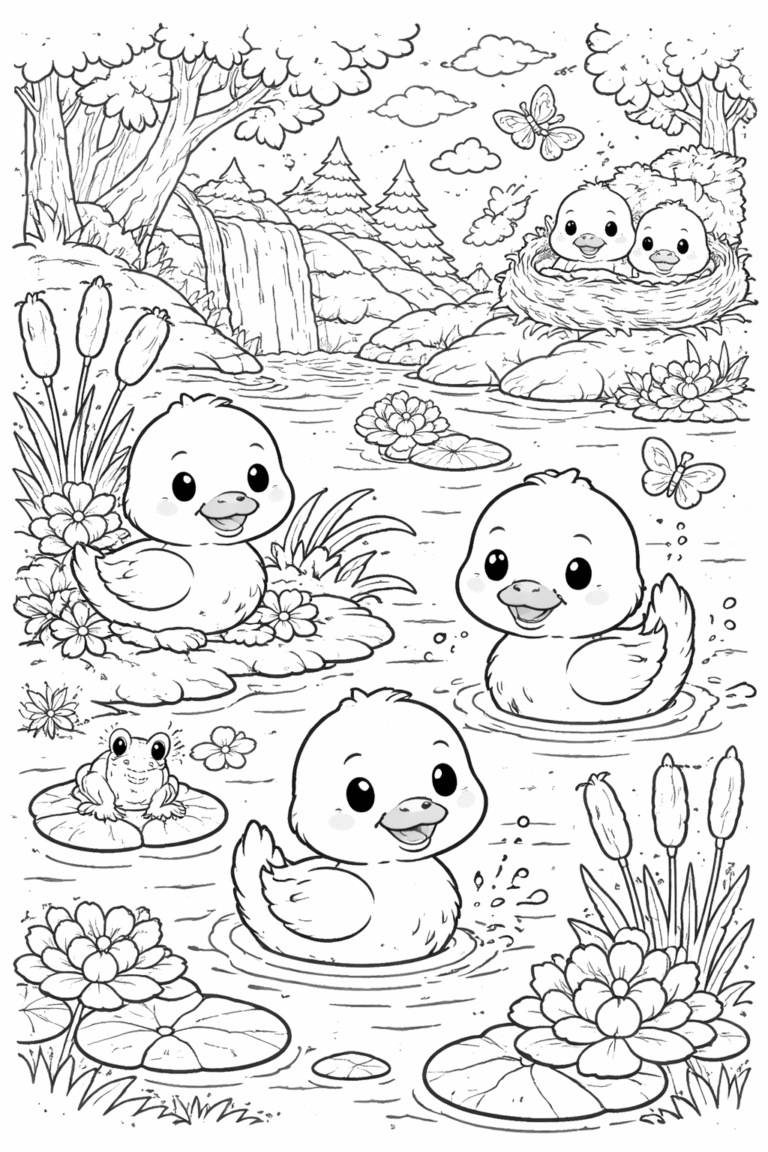 cute ducklings coloring pages free printable