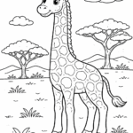 5 Giraffe coloring pages free printable