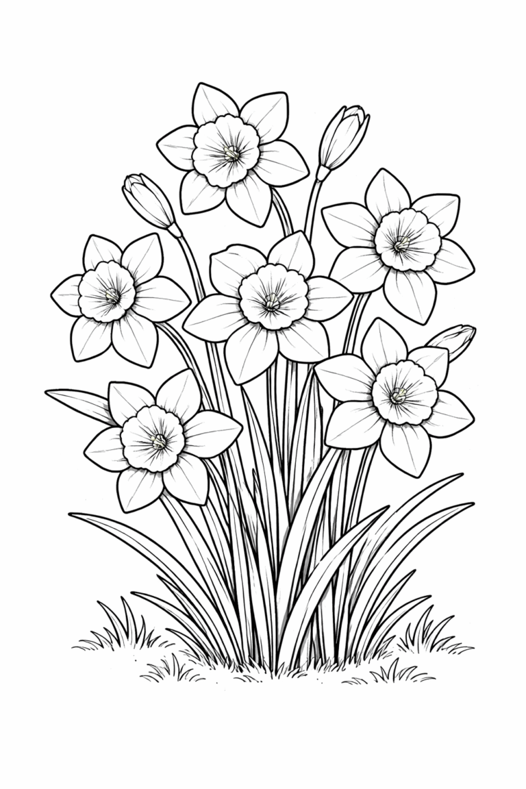 Daffodils coloring pages free printable