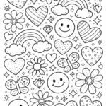 Trendy doodle coloring pages free printable
