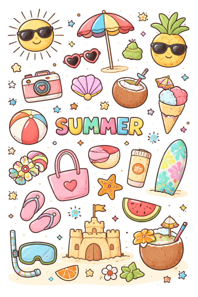 free printable doodle stickers sheets