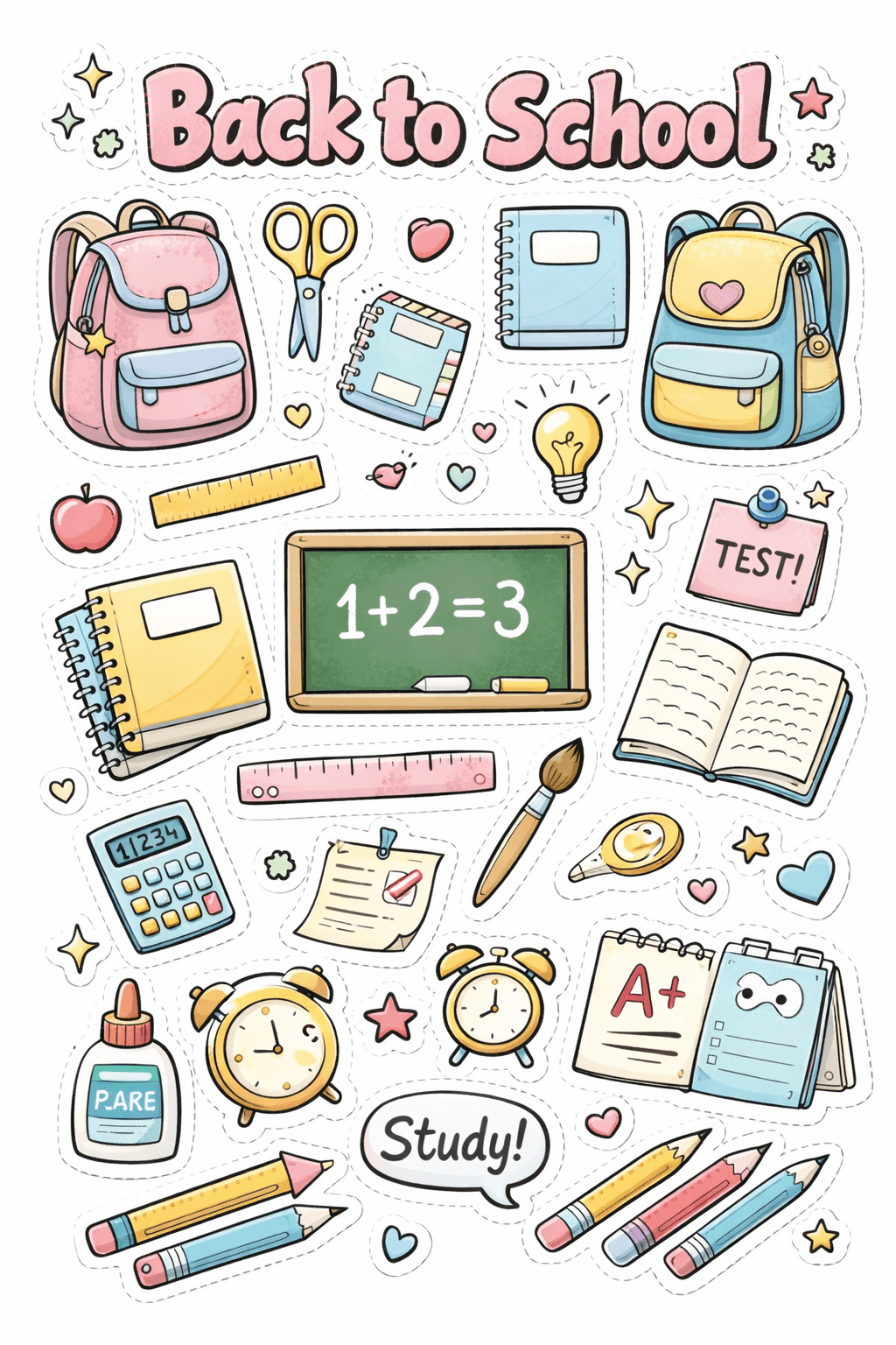 free printable doodle stickers sheets