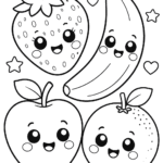 Cute Fruits Coloring Pages Free Printable