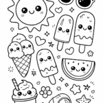 5 Summer coloring pages free printable