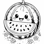 5 Water Melon coloring pages free printable