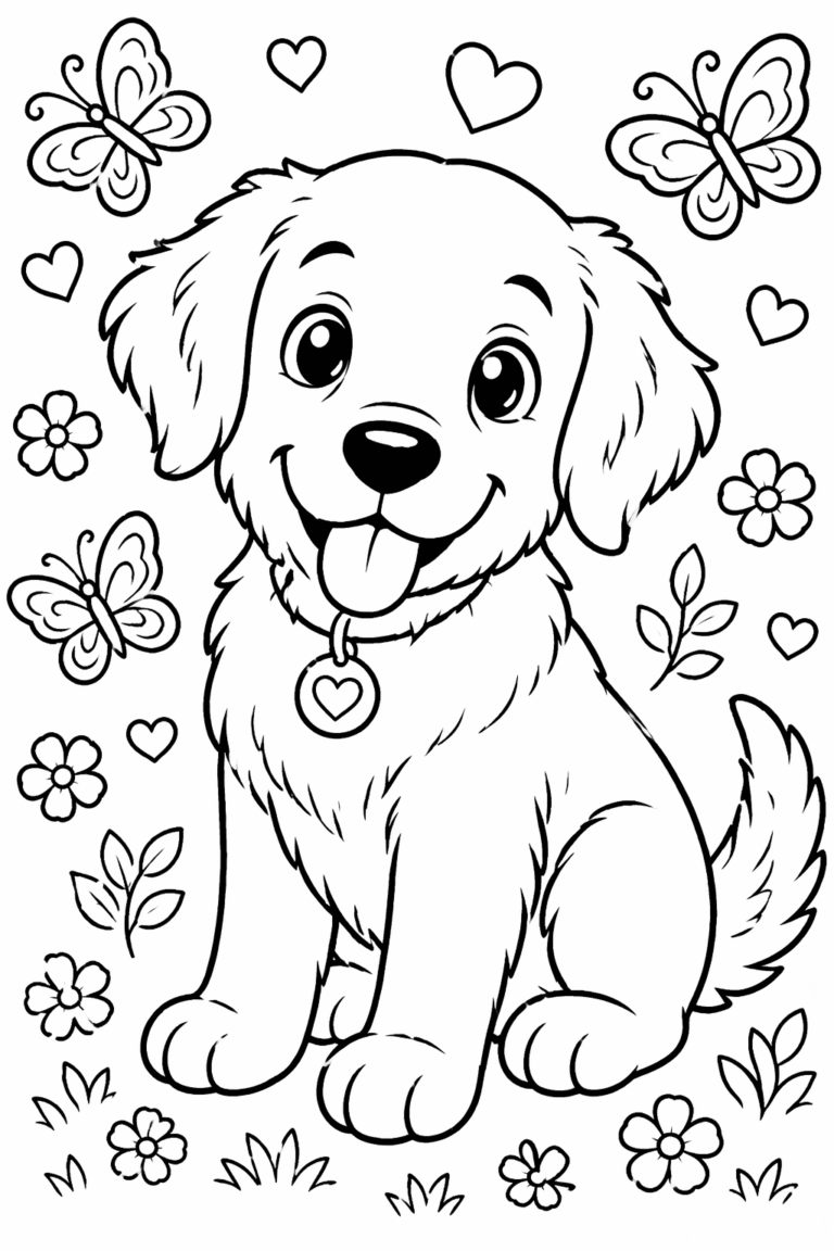 Cute Puppy coloring pages free printable