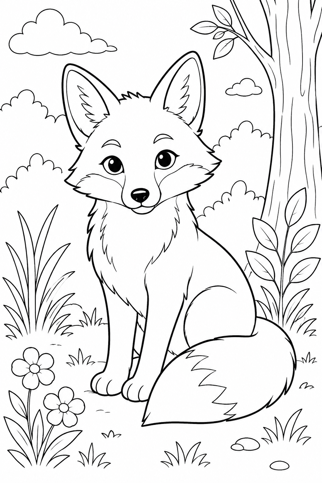 fox coloring pages free printable