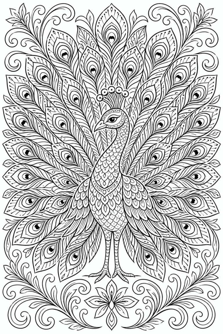 peacock coloring pages free printable