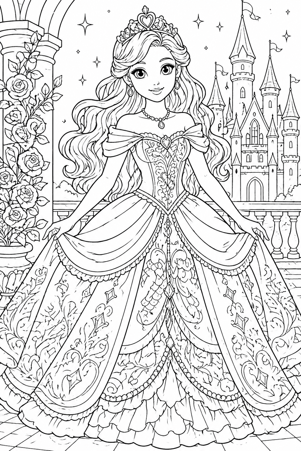 princess coloring pages free printable
