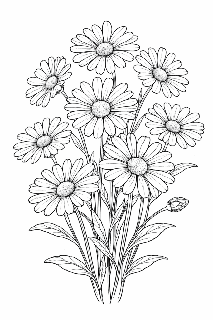 daisy flowers coloring pages 5 free printable