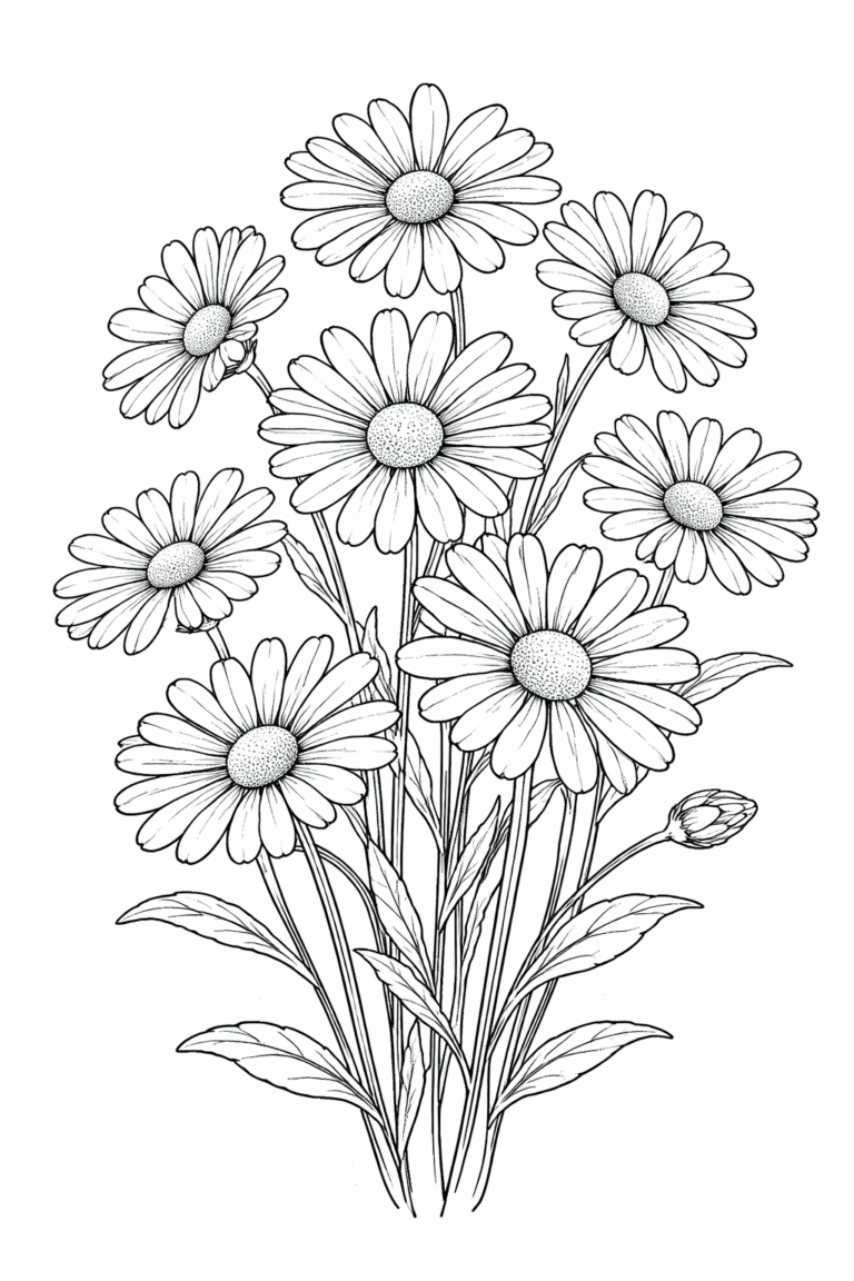 daisy flowers coloring pages 5 free printable