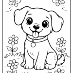 5 Cute Puppy coloring pages free printable