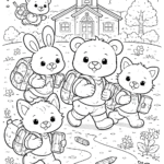 Cute Cartoon Animals Coloring Pages Free Printable