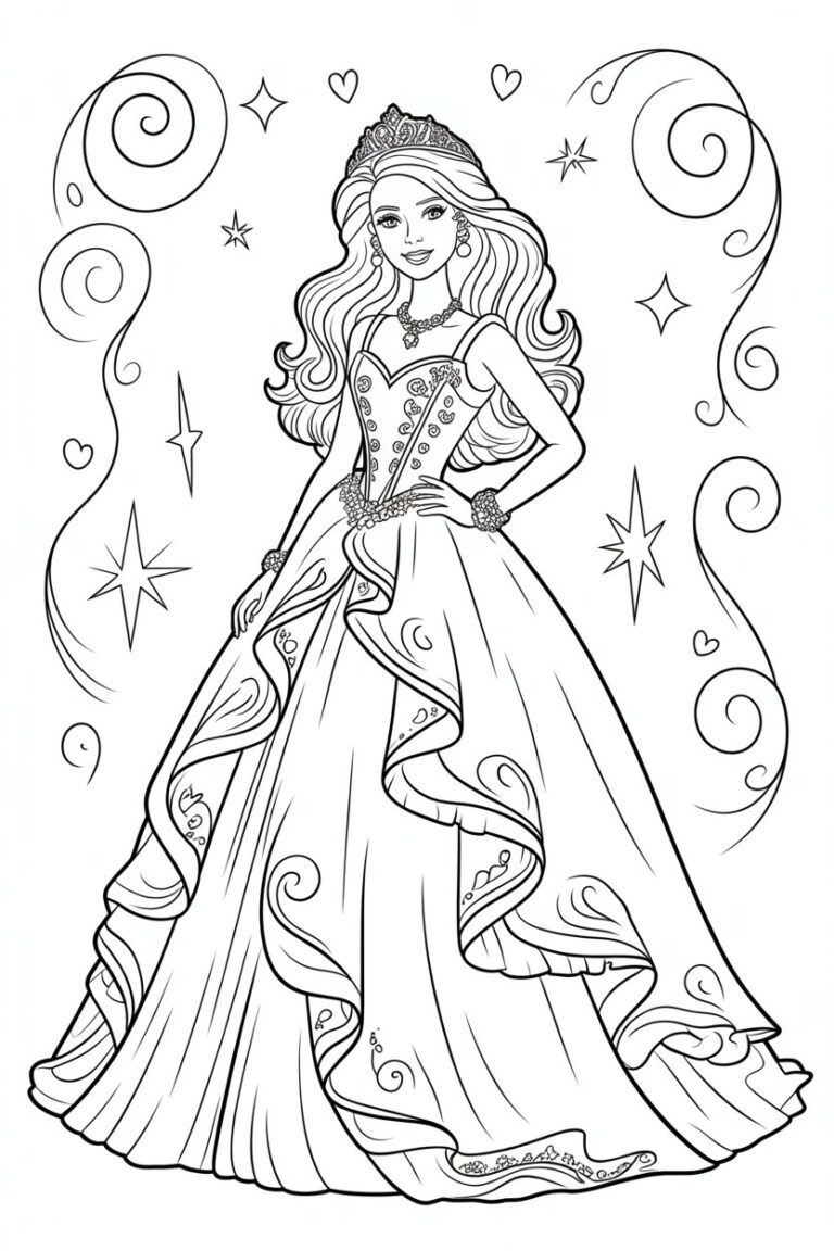 5 Barbie coloring pages free printable