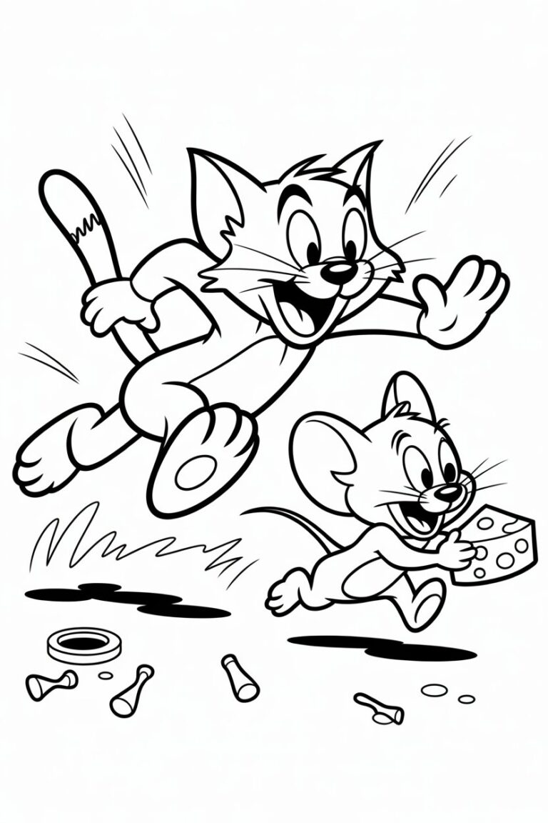 tom and jerry coloring pages free printable