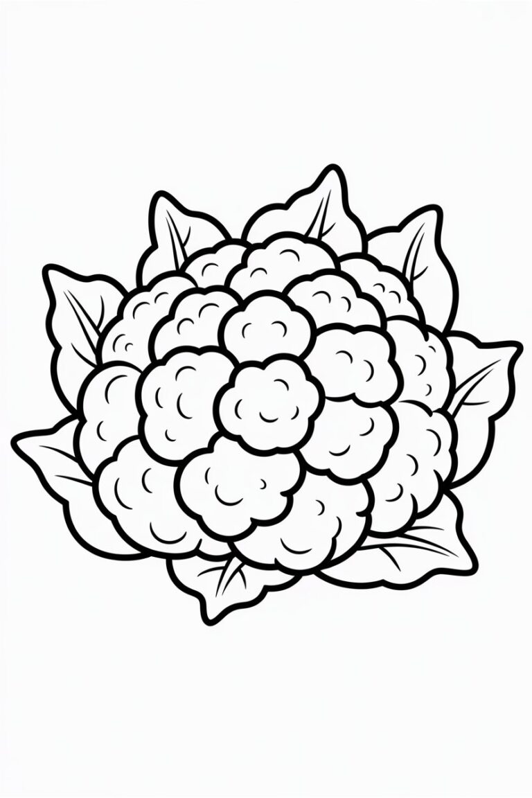 5 Cauliflower coloring pages free printable
