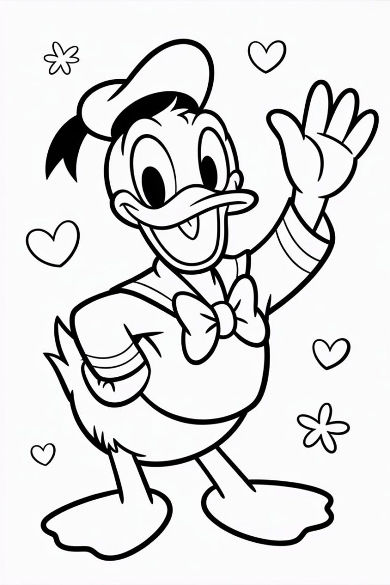4 Donald Duck coloring pages free printable