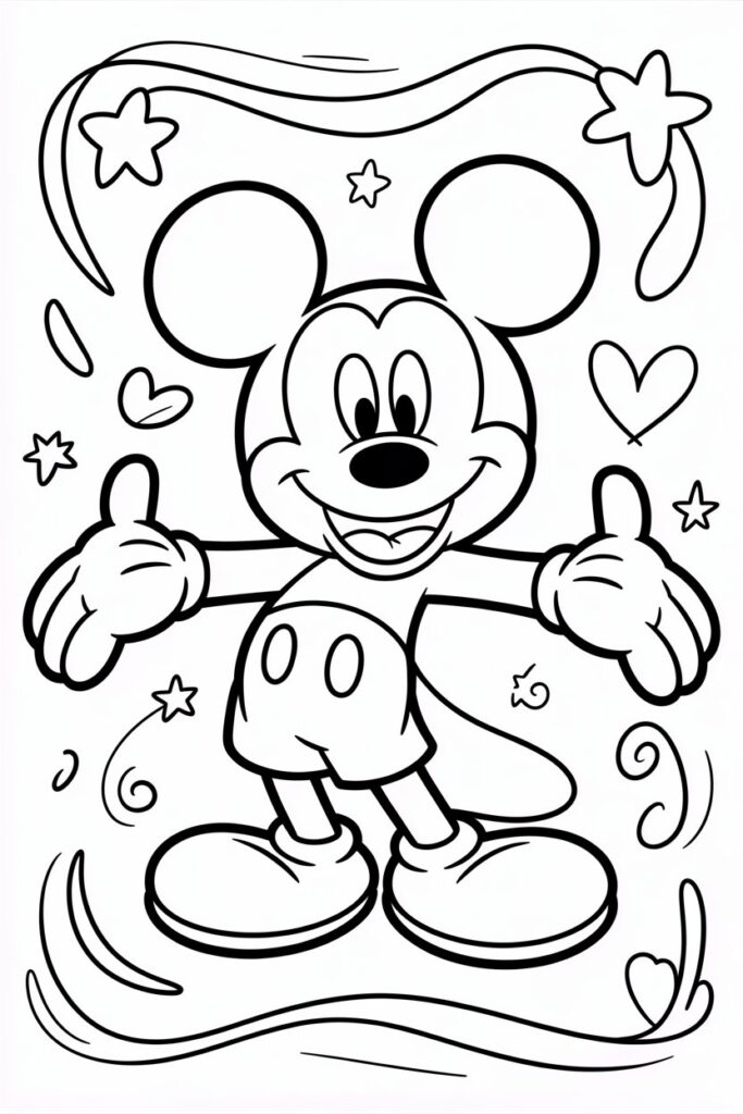 4 Mickey Mouse coloring pages free printable