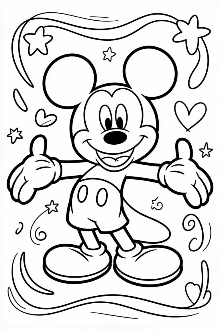 4 Mickey Mouse coloring pages free printable